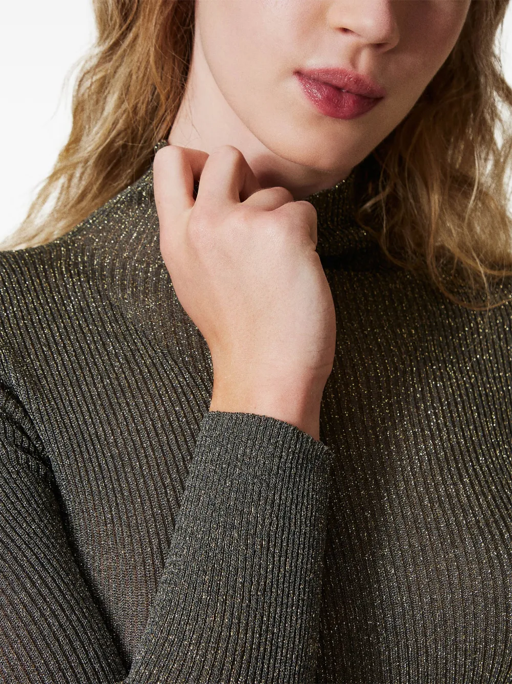 TWINSET Trui met lurex details Grijs