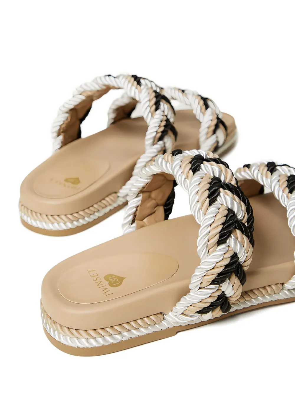 TWINSET braided double-band sandals Neutrals