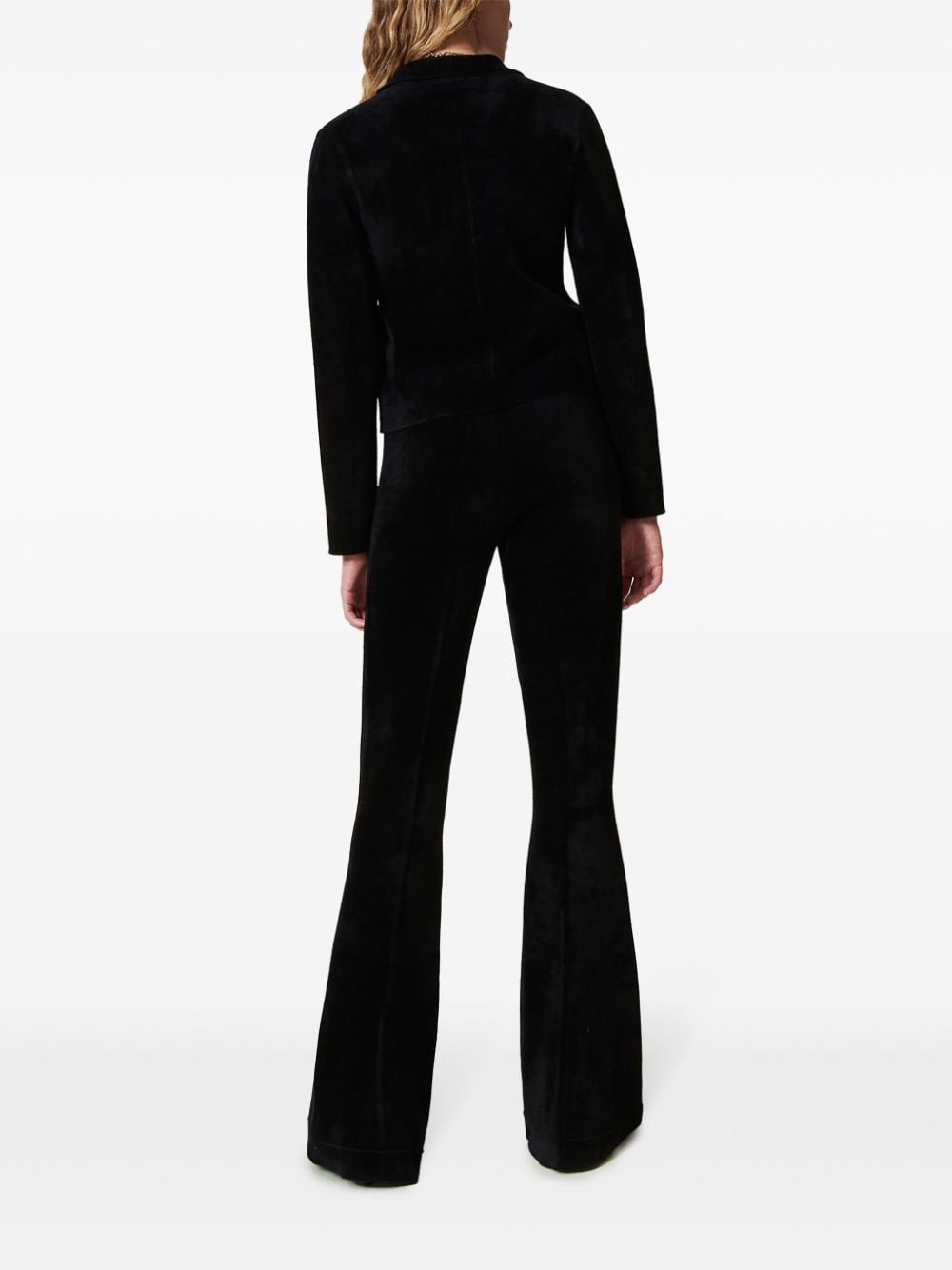 Shop Twinset Oval T Knit Flared Trousers In Black