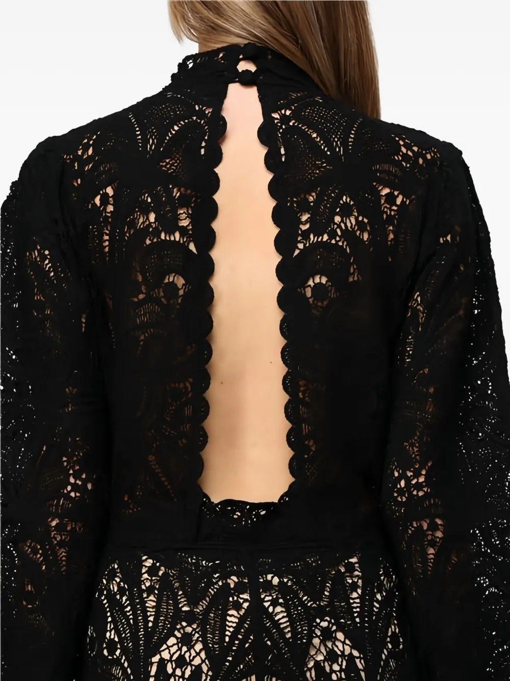  Twinset Lace High-neck Jumpsuit - Black 
