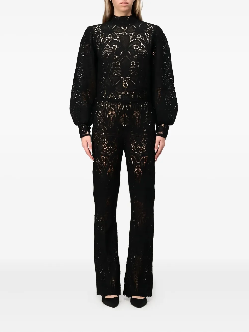 TWINSET lace high-neck jumpsuit | Black | Image 1