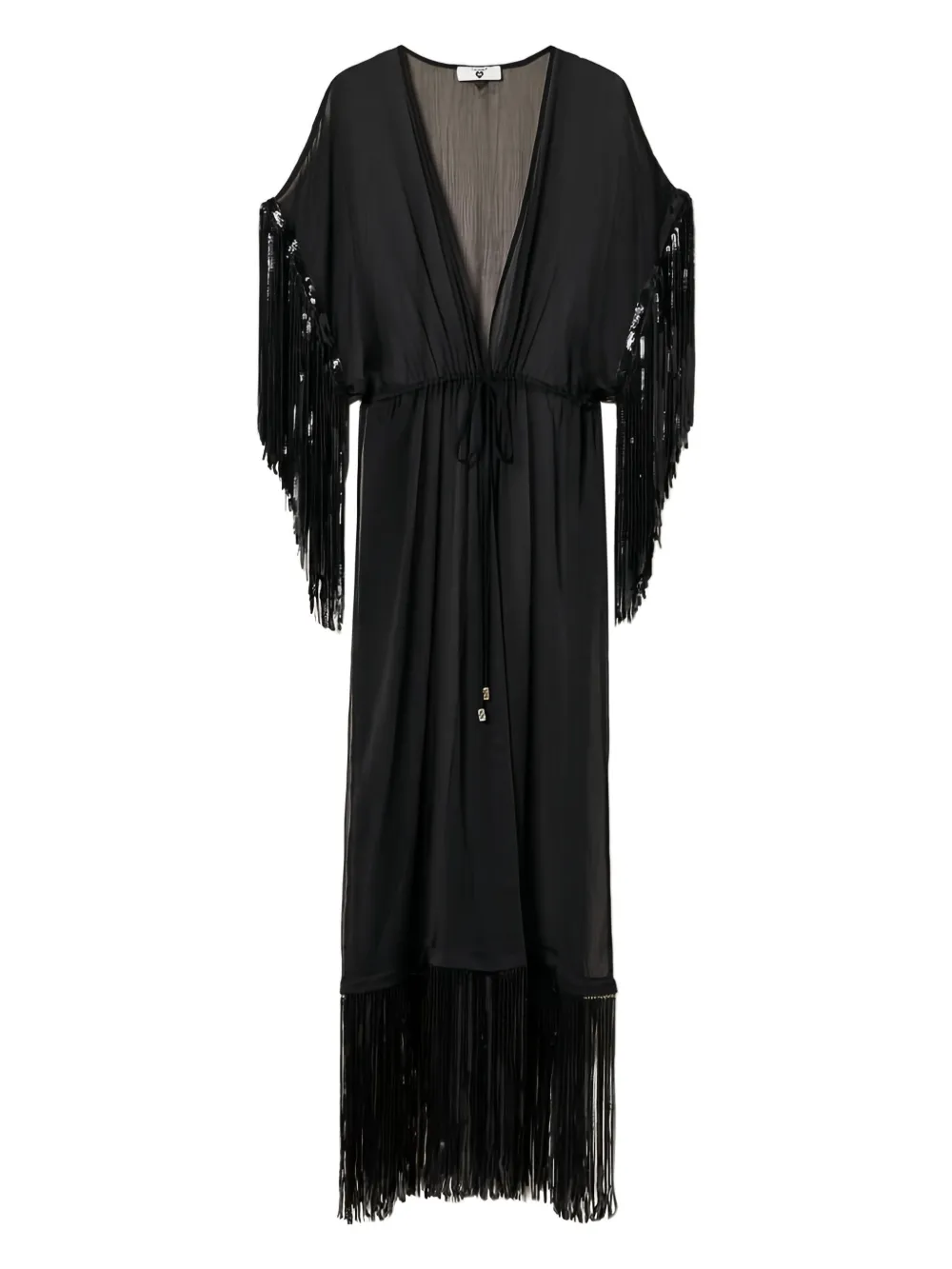 TWINSET sequin-embellished fringed cover-up | Black | Image 1