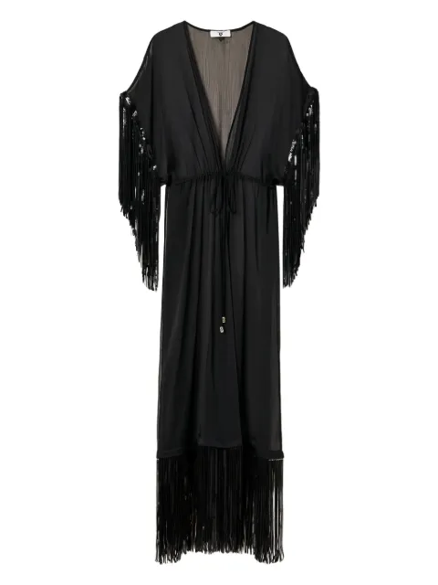 TWINSET sequin-embellished fringed cover-up
