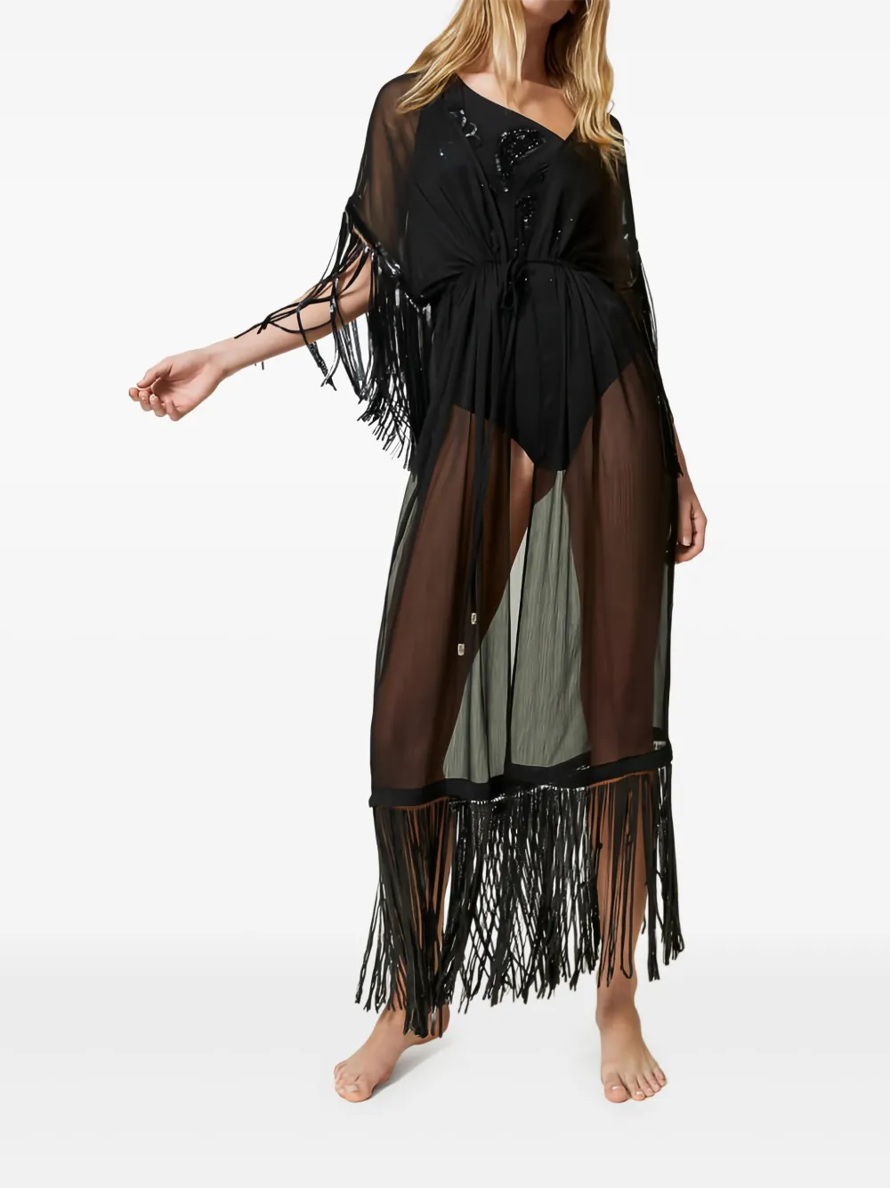 TWINSET sequin-embellished fringed cover-up | Beach Cover-Ups | Image 2