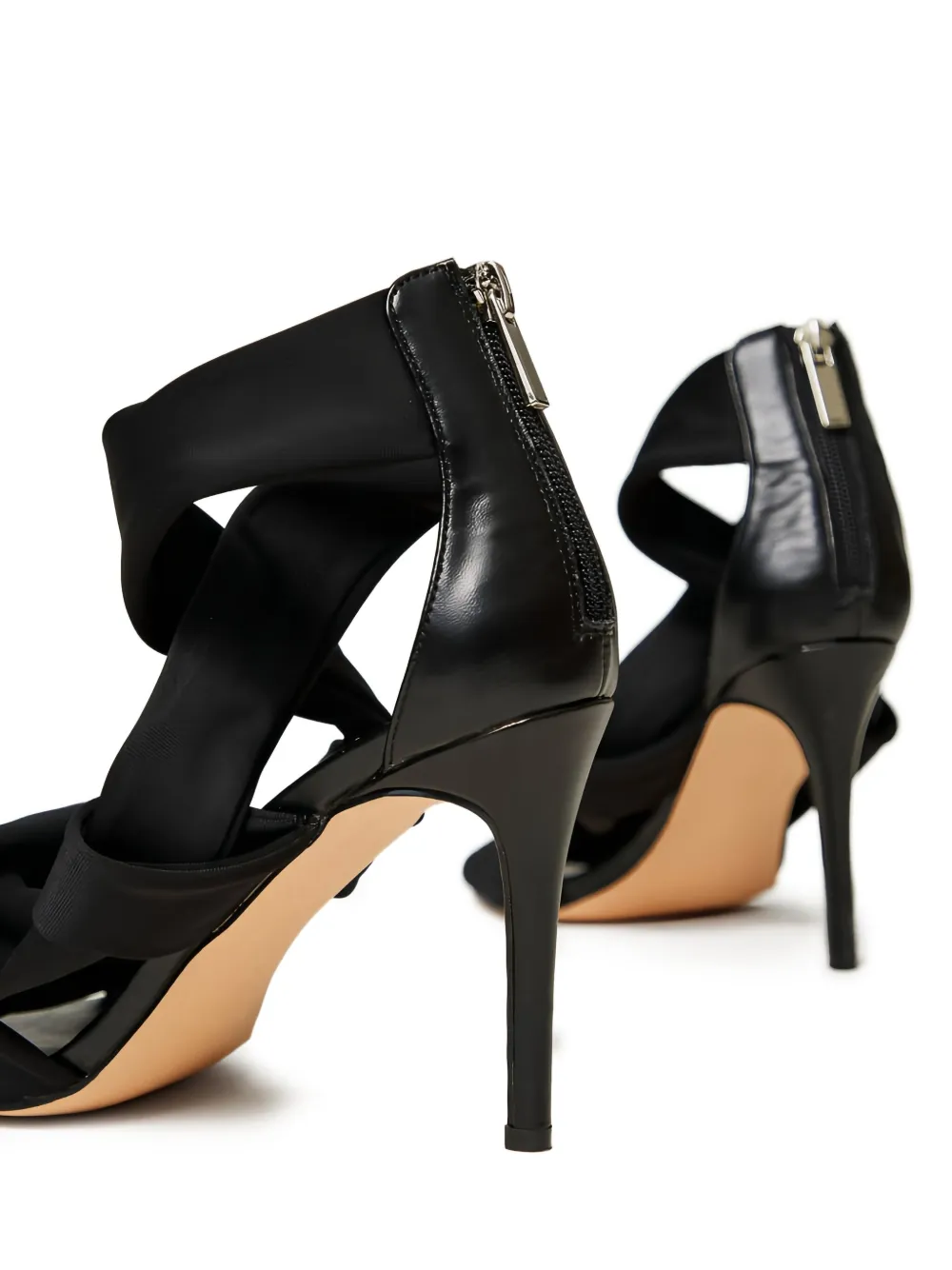 TWINSET 90 mm sandalen met gekruiste bandjes Zwart