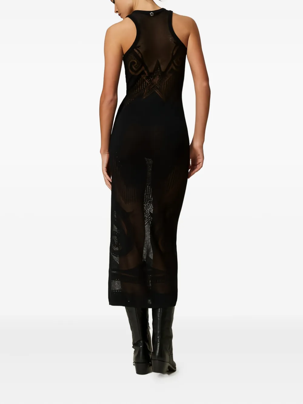 TWINSET Midi-jurk met jacquard - Zwart