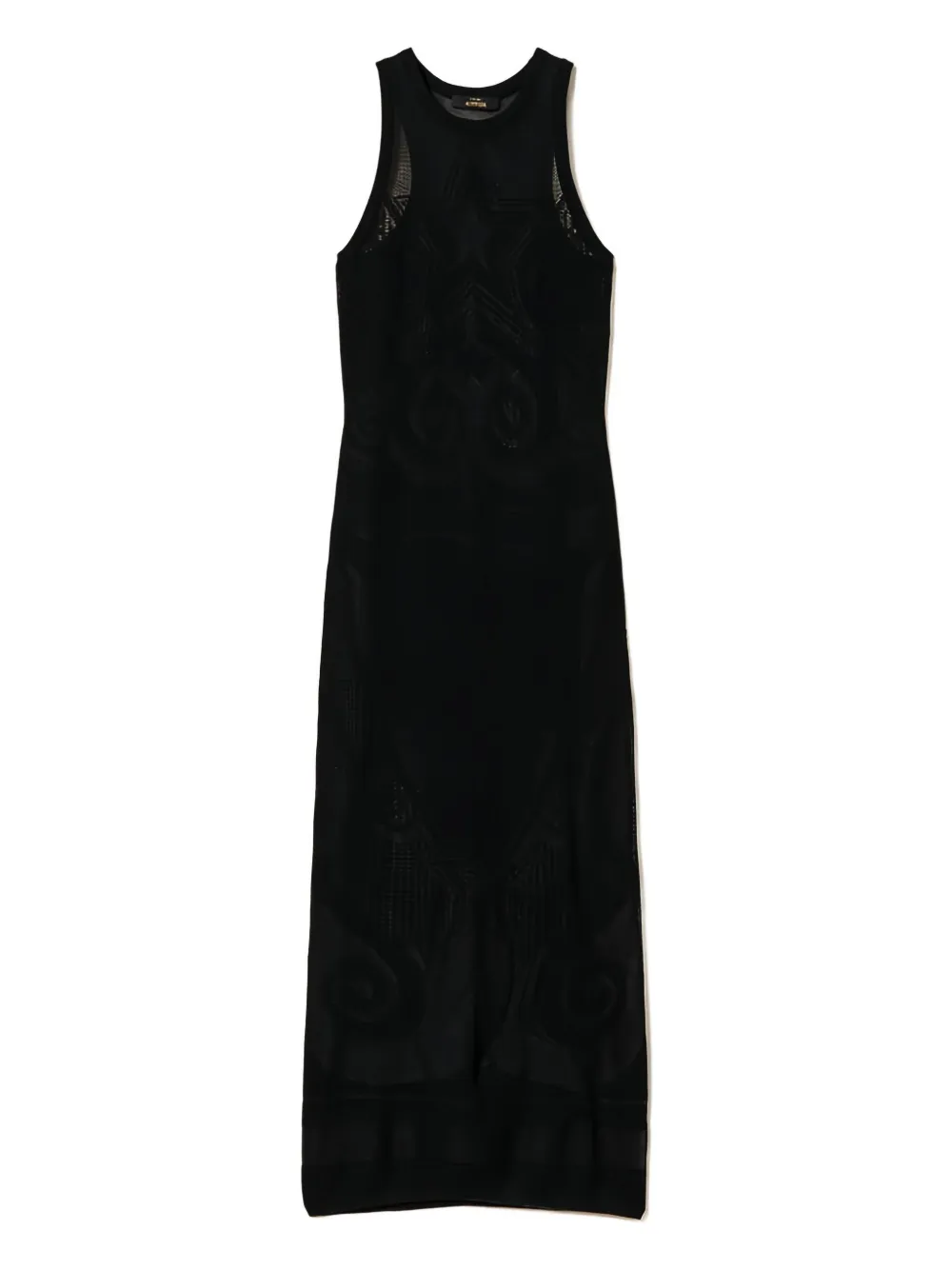 Twinset Star-jacquard Midi Dress In Black