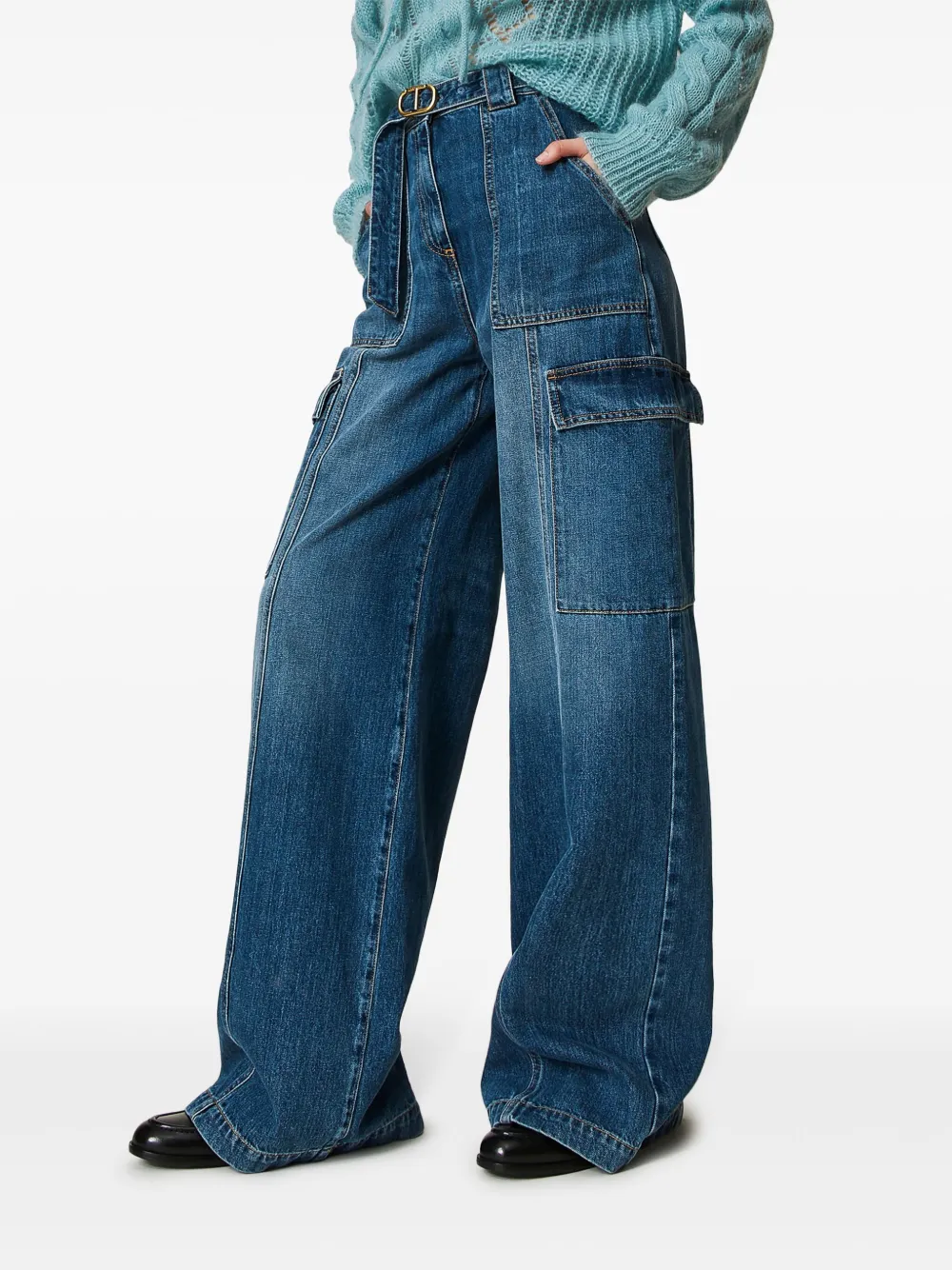 TWINSET High waist jeans Blauw
