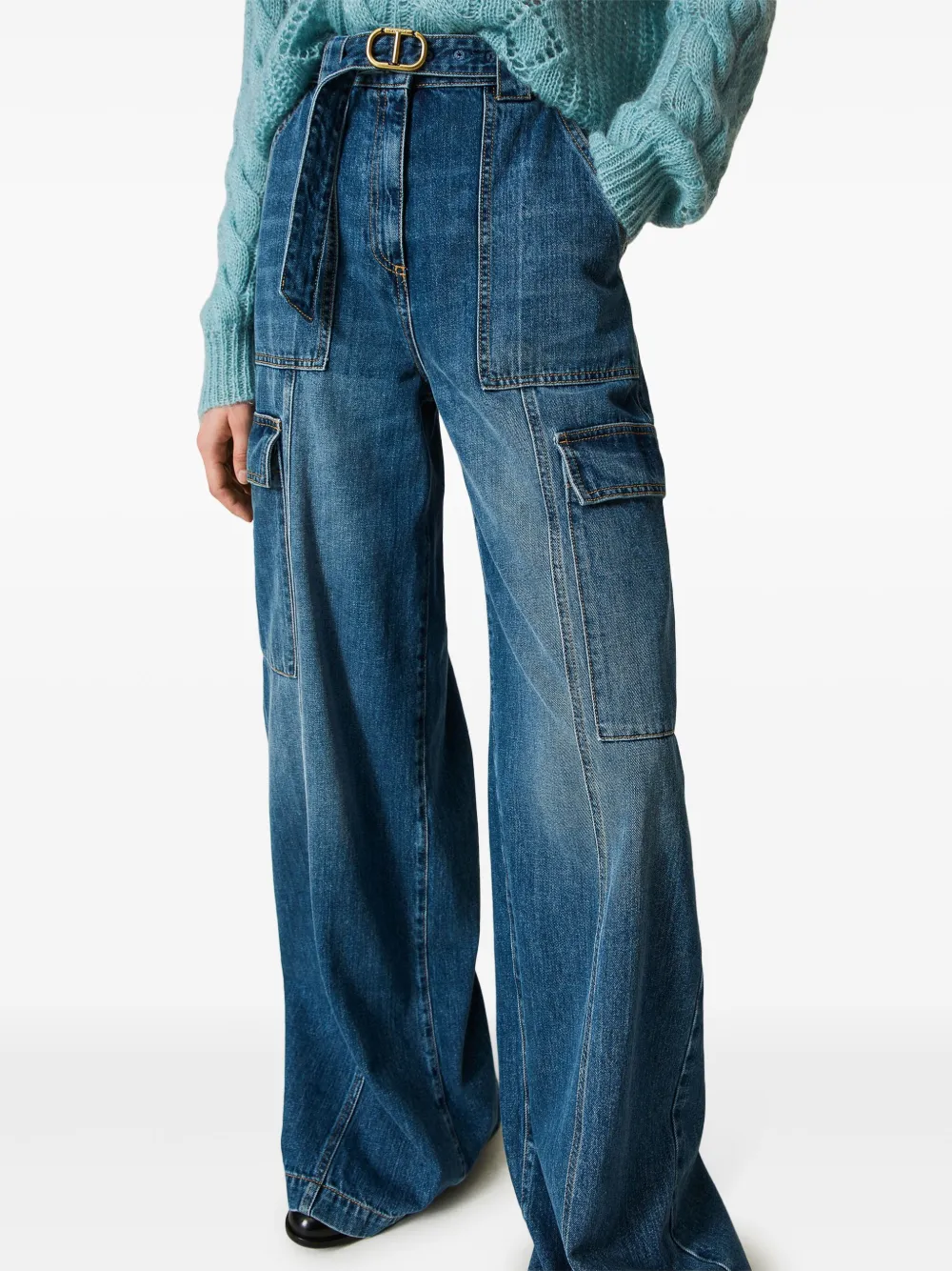 TWINSET High waist jeans Blauw