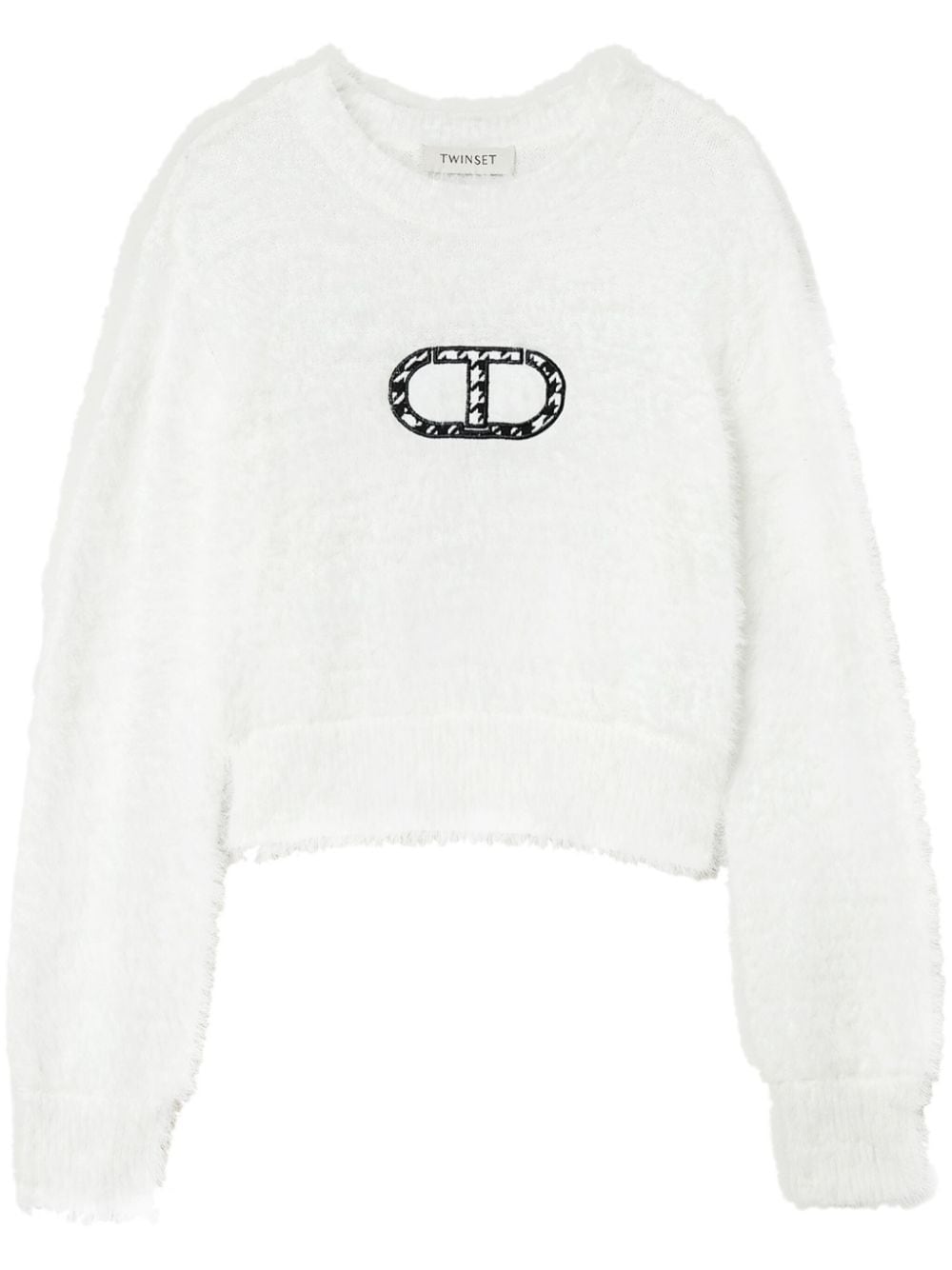 Shop Twinset Logo-print Jumper In White