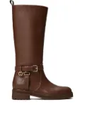 TWINSET 40mm Oval T leather boots - Brown