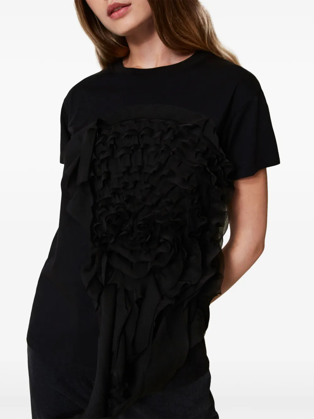 TWINSET T-shirt met ruches Zwart