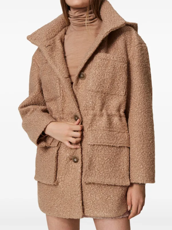 【美品】TWINSET ダブルウール混紡パーカーコート TWINSET パーカーコート | ブラウン | FARFETCH JP