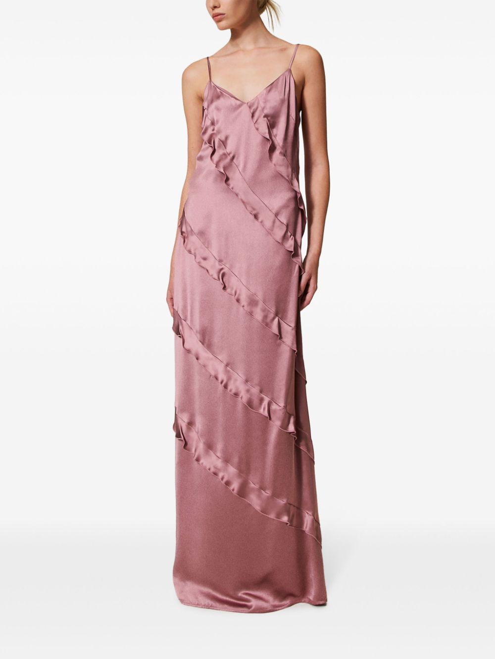 TWINSET ruffled maxi dress - Roze