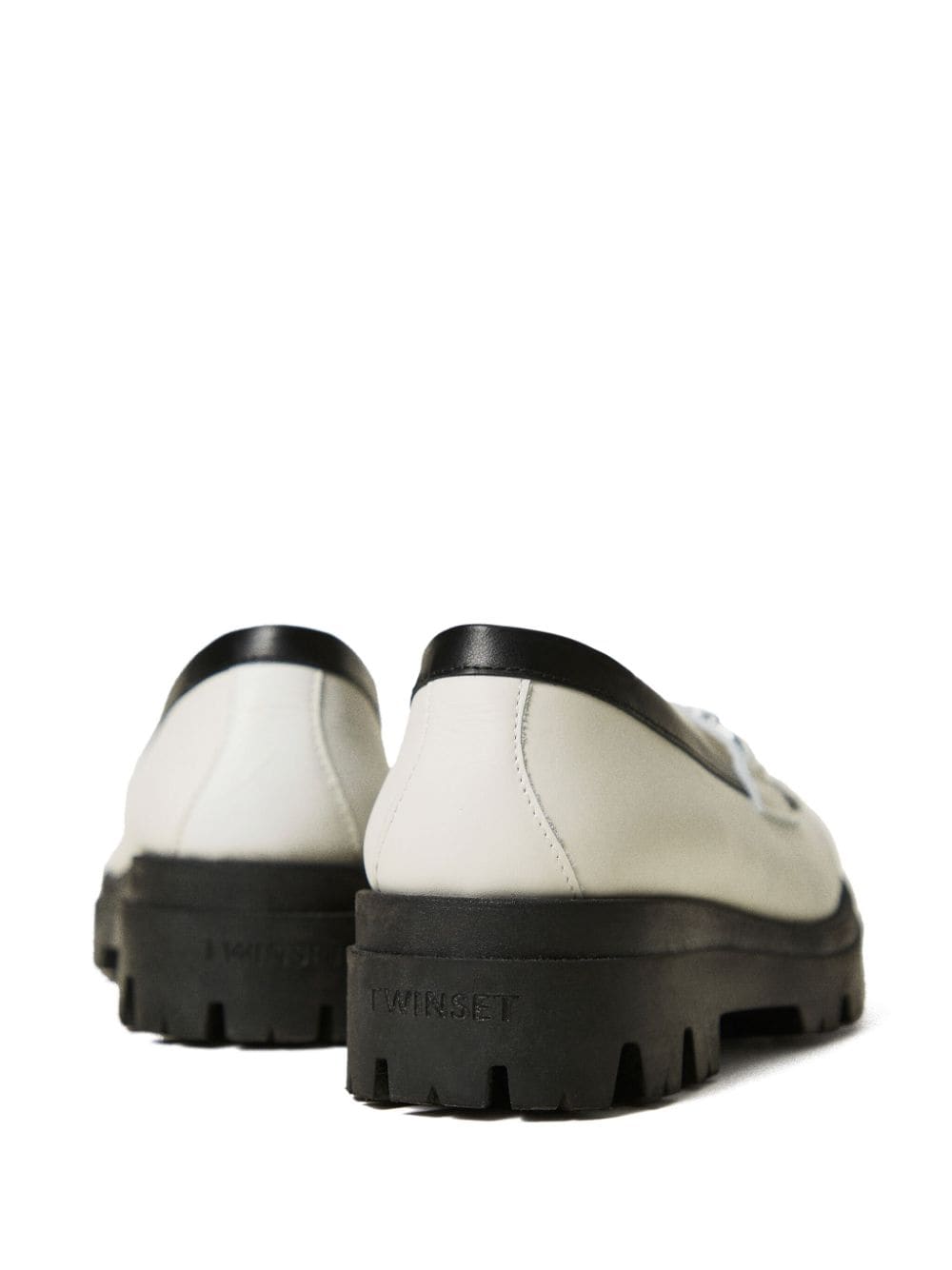 TWINSET Kids Oval T leather loafers White