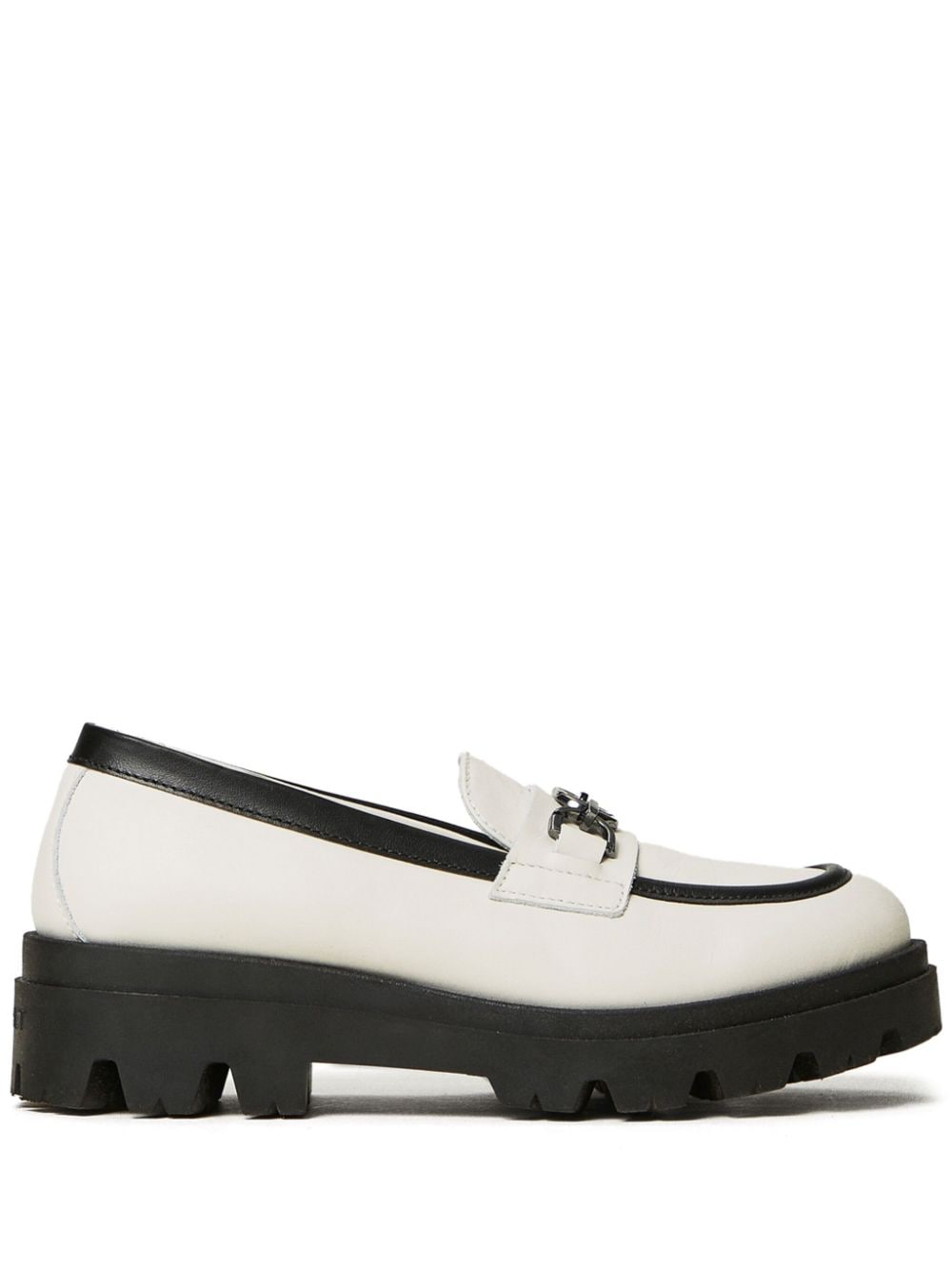 TWINSET Kids Oval T leather loafers White