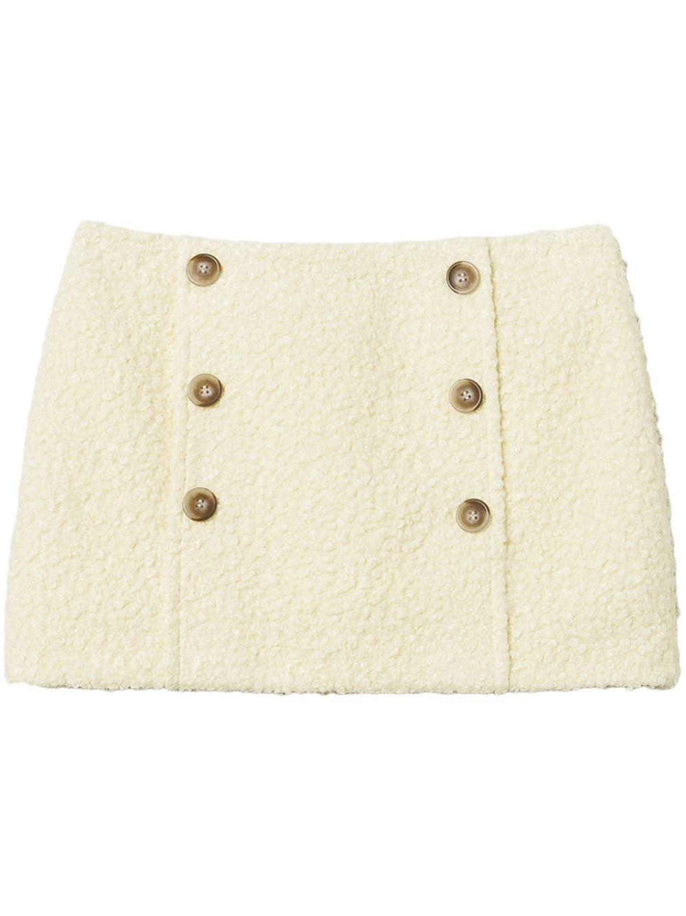 Shop Twinset Textured-finish Mini Skirt In Yellow