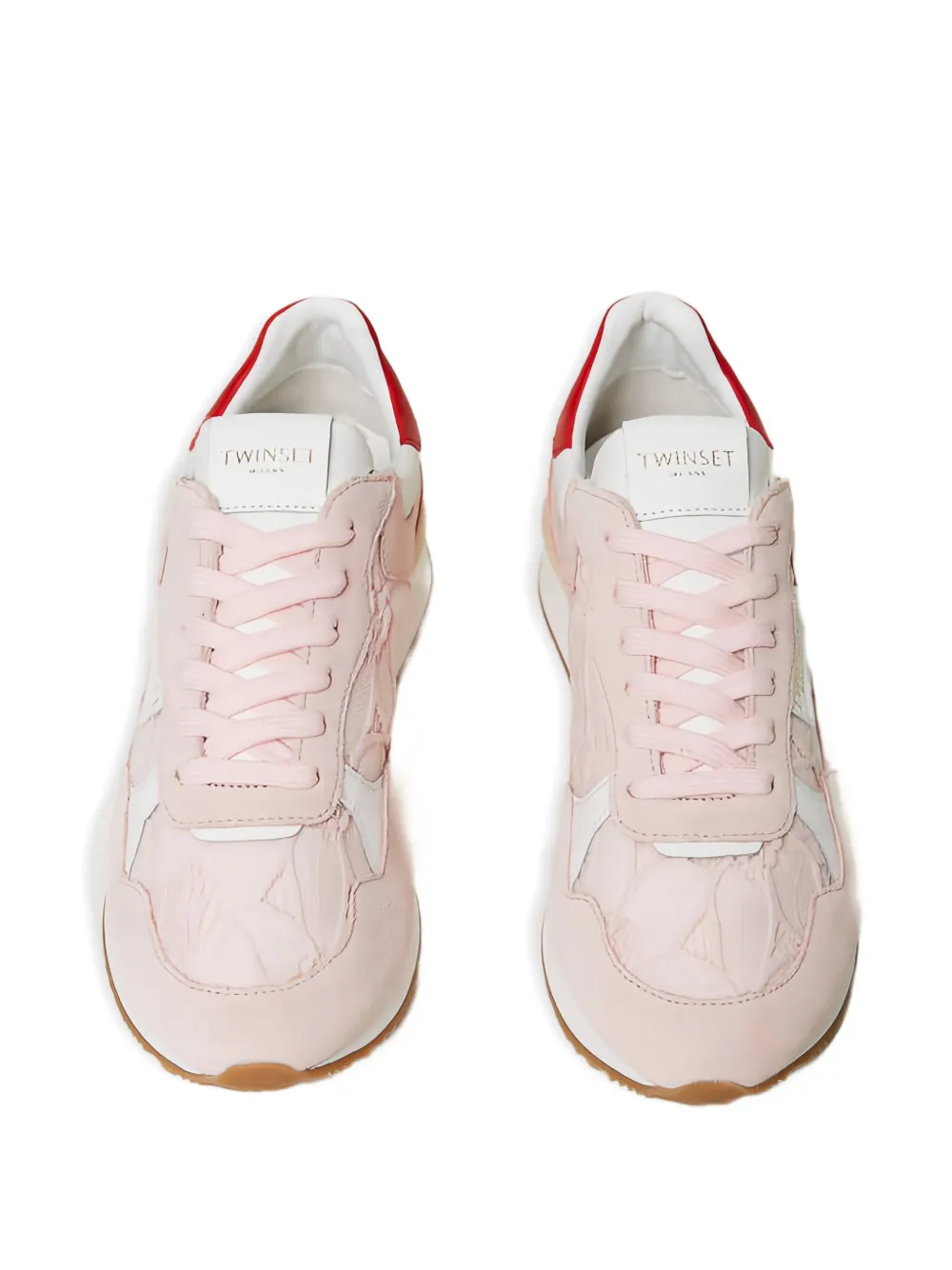 TWINSET lace-insert low-top sneakers Pink