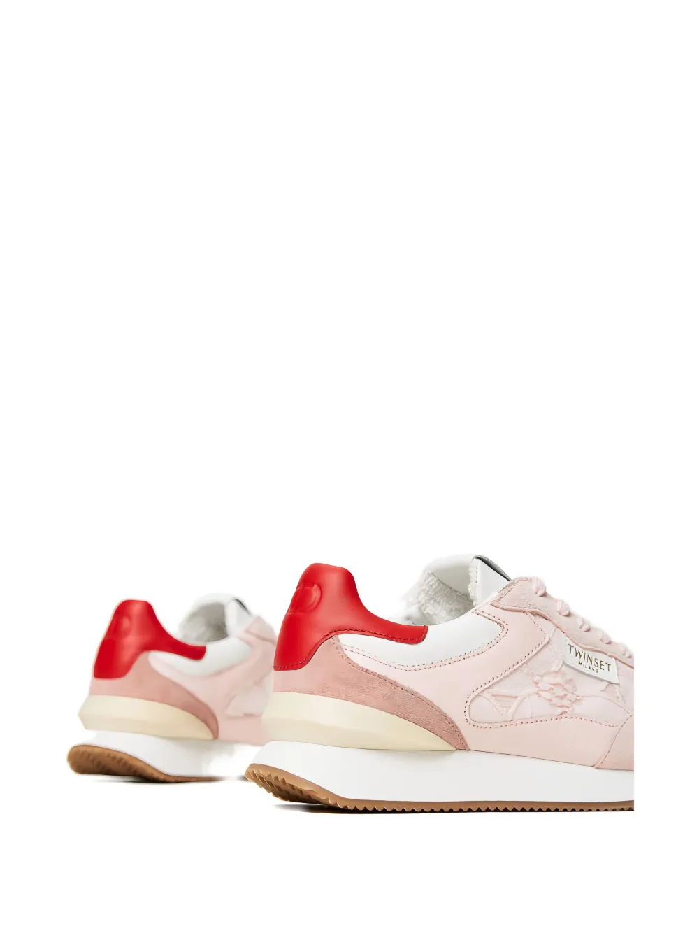 TWINSET lace-insert low-top sneakers Pink