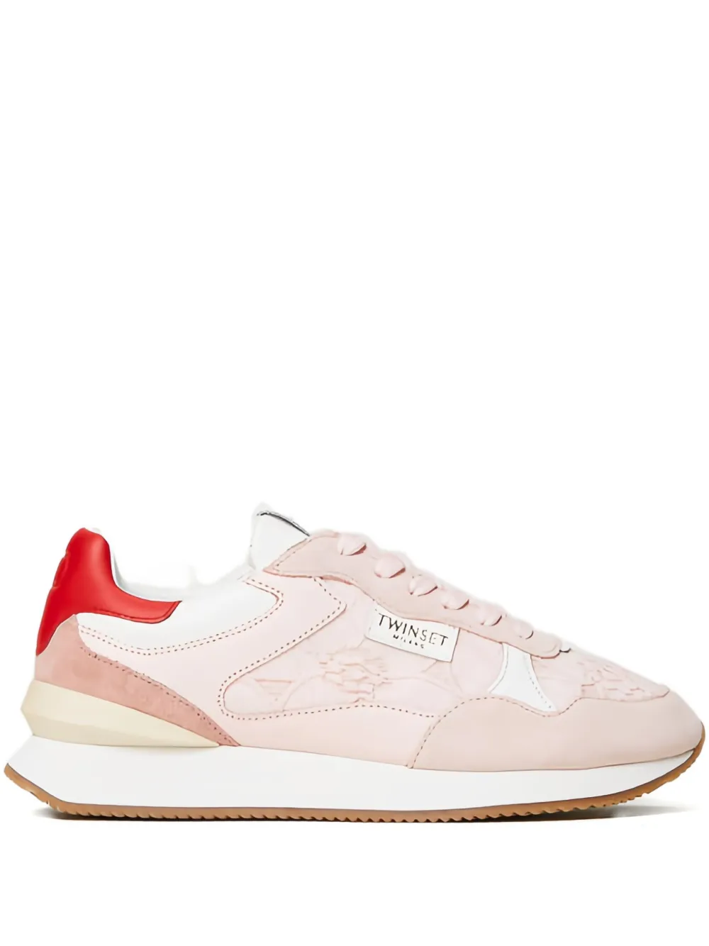 TWINSET lace-insert low-top sneakers Pink