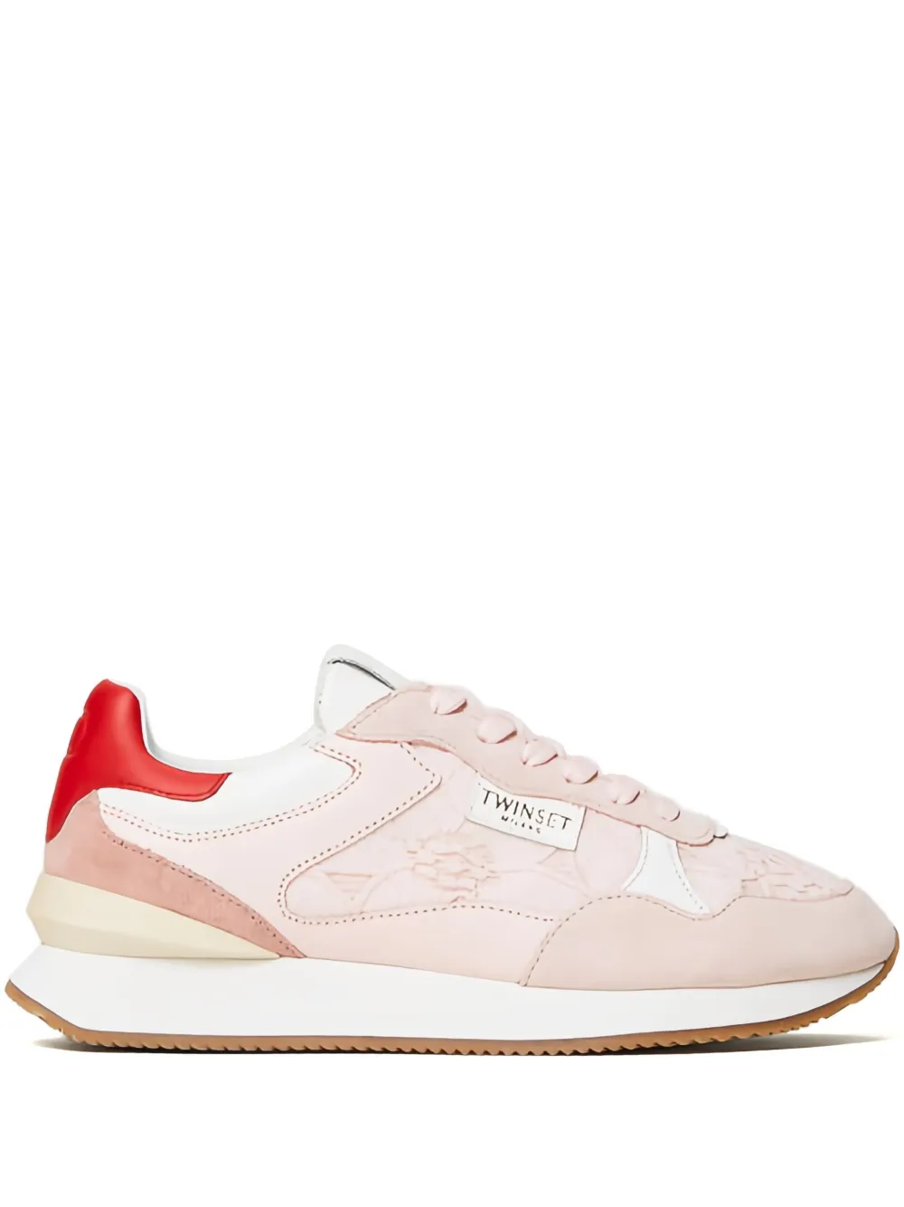 TWINSET Low-top sneakers met kanten vlak Roze