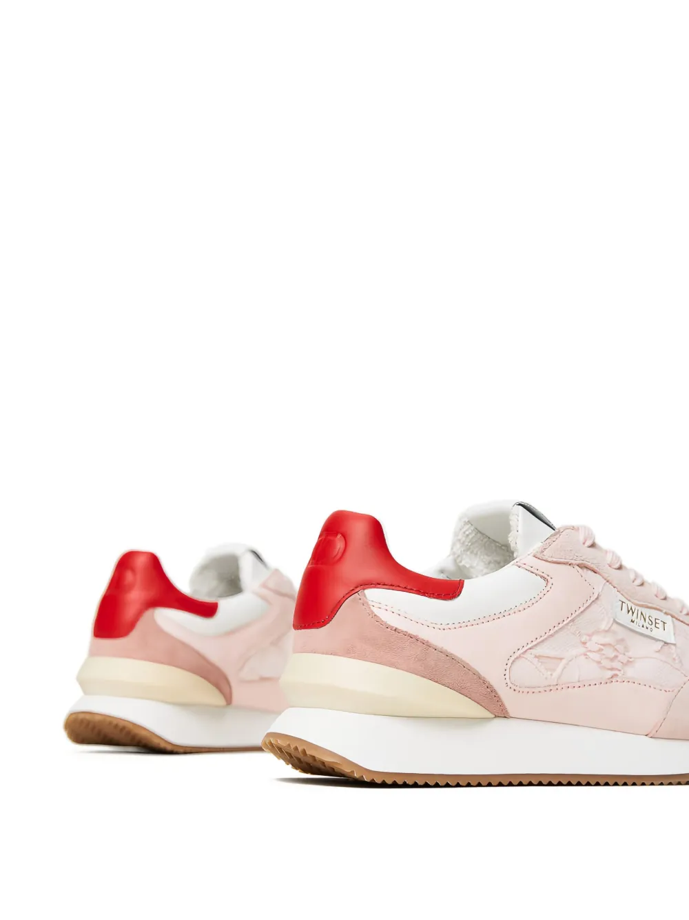 TWINSET lace-insert low-top sneakers Pink