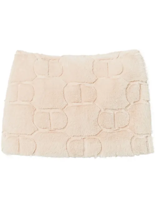 Minijupe en peau lainée - TWINSET - Modalova