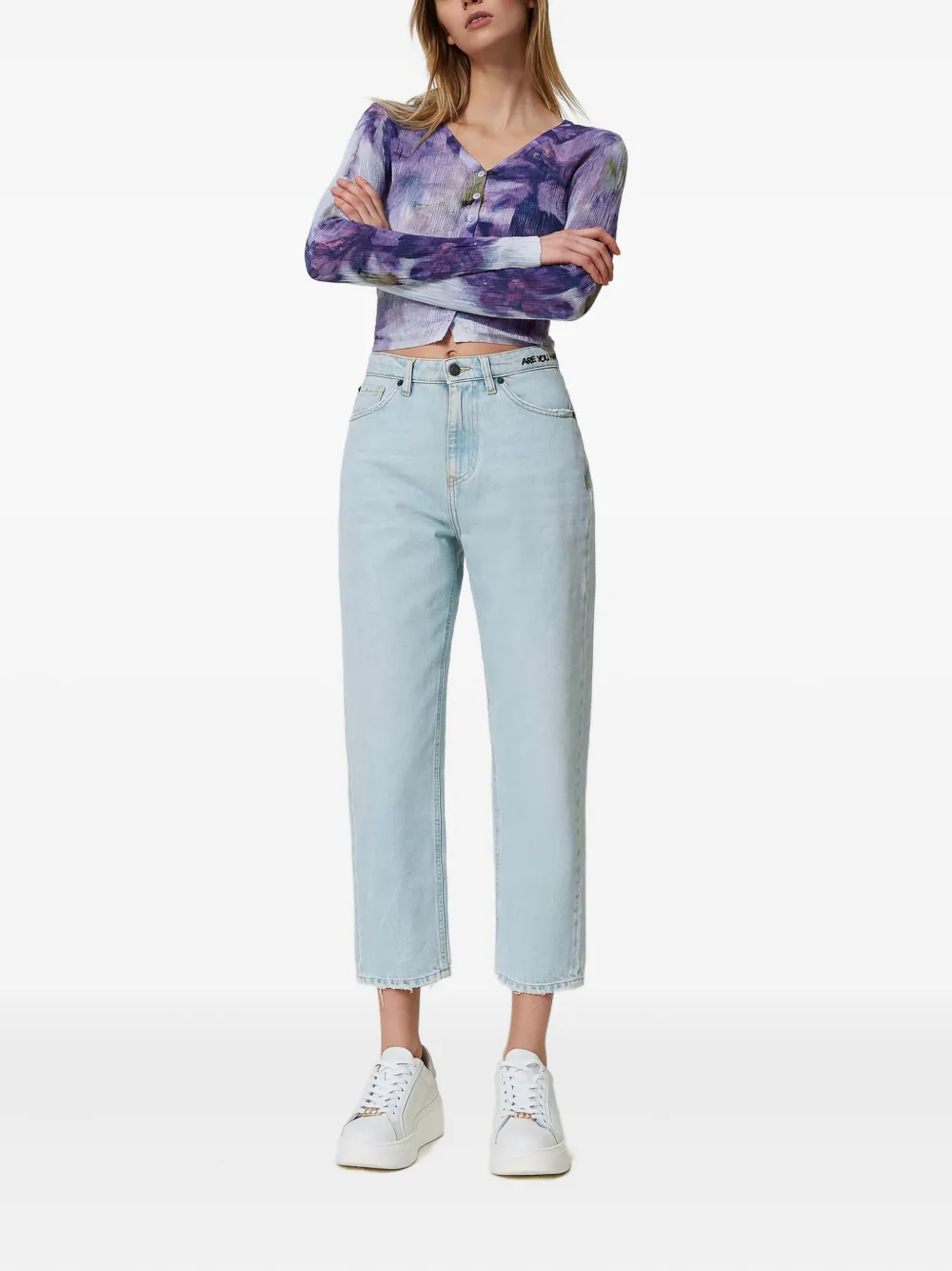 TWINSET five-pocket raw-hem jeans - Blauw