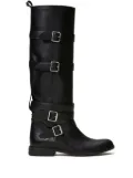 TWINSET buckle-strap leather boots - Black