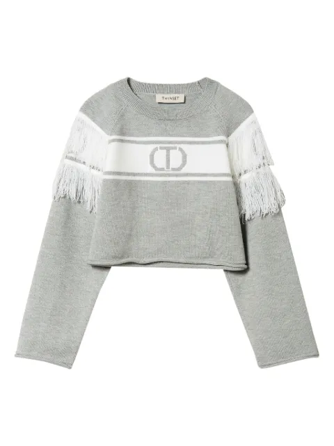 TWINSET Kids كنزة جاكار بزينة شراشيب