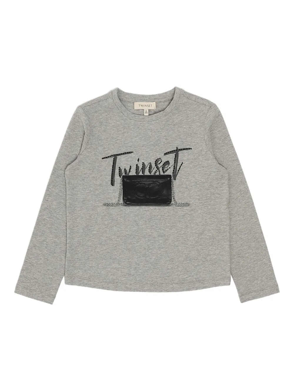 TWINSET Kids logo-print T-shirt - Grigio