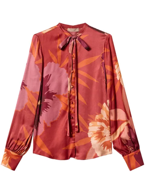TWINSET floral-print satin shirt