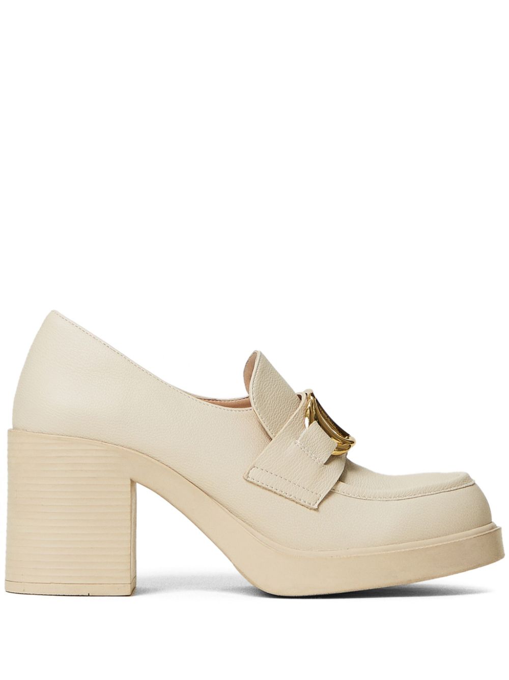 TWINSET 80 mm Oval loafers met T-gesp Beige