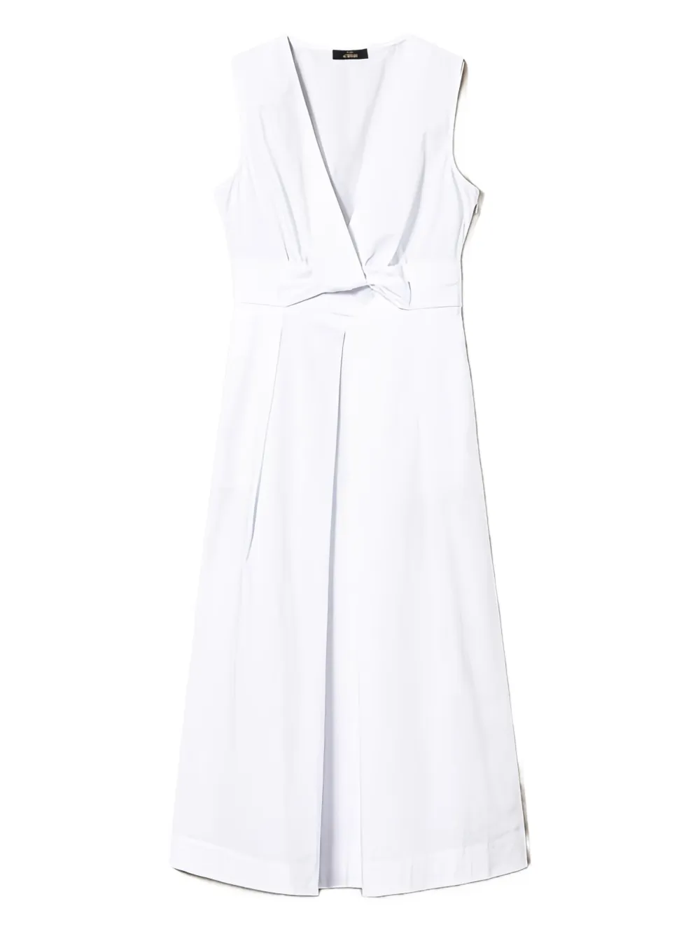 TWINSET knot-detail poplin-cotton midi dress | White | Image 1