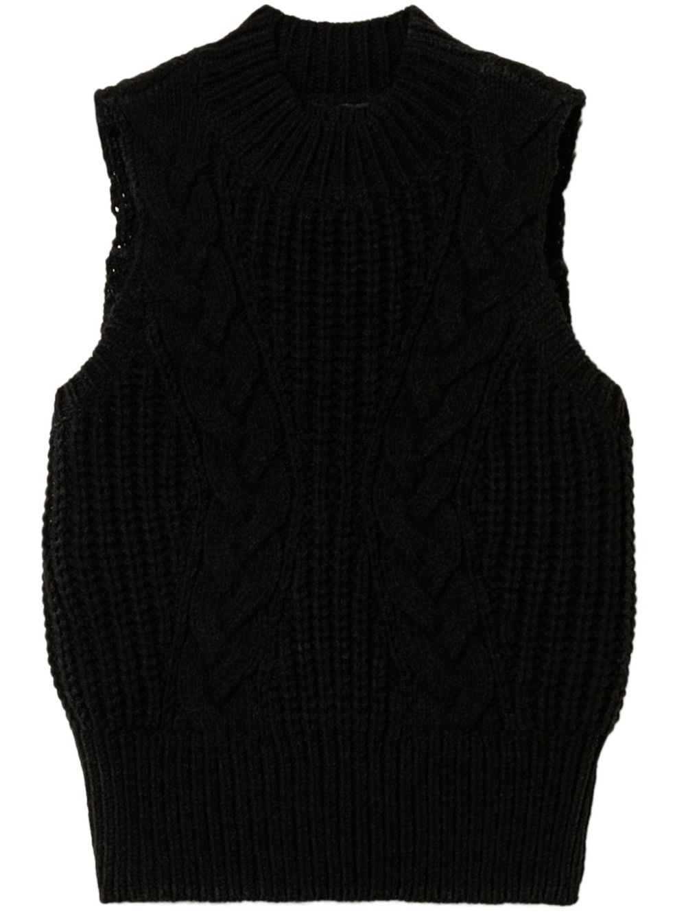 Shop Twinset Cable Knit Top In Black