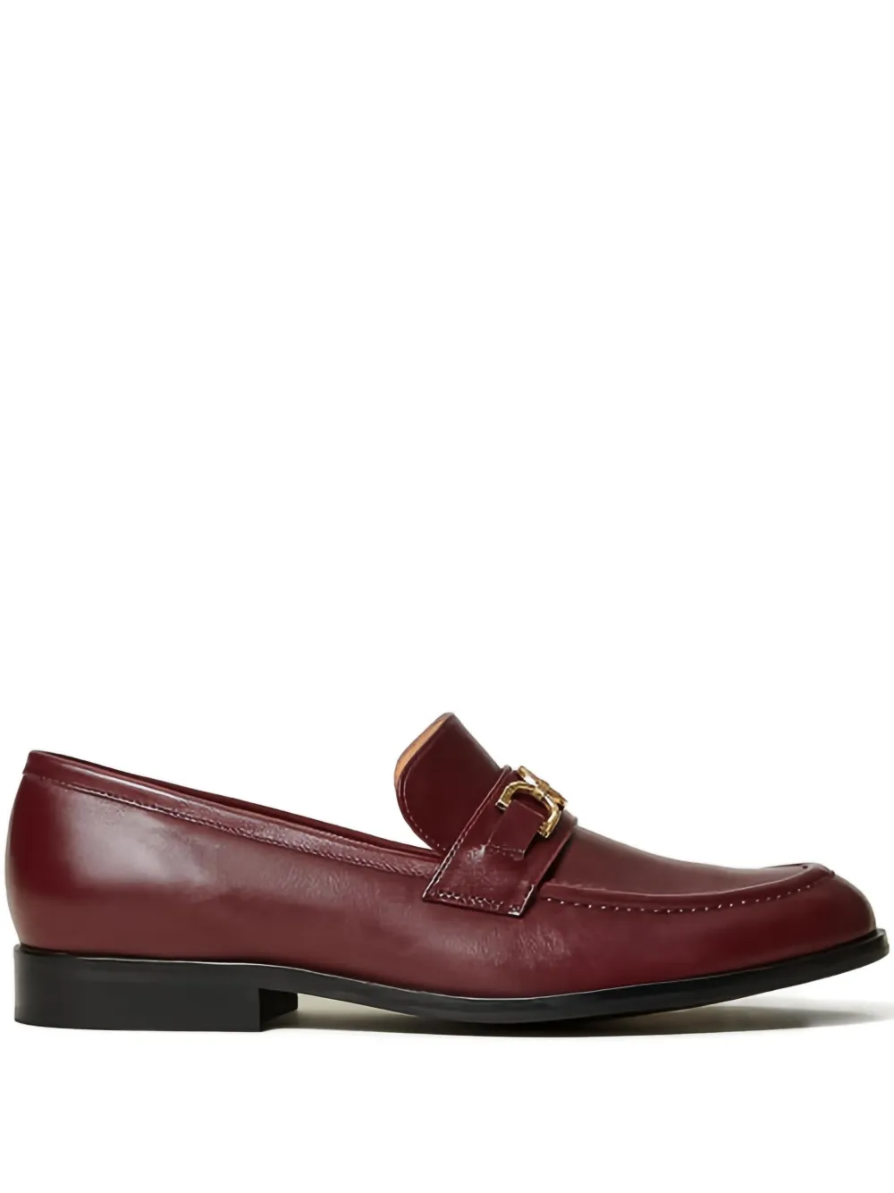 TWINSET Oval-T clasp leather loafers Rood