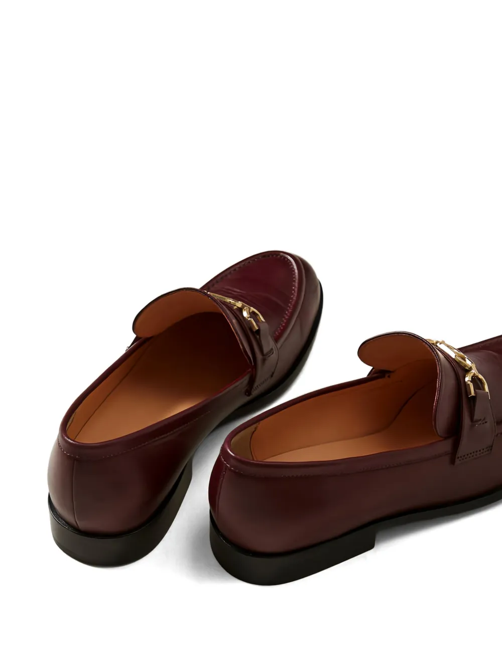 TWINSET Oval-T clasp leather loafers Rood