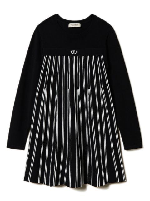 TWINSET Kids striped knitted dress