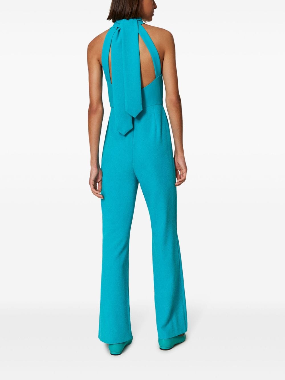 Shop Twinset Cady Halterneck Jumpsuit In Green