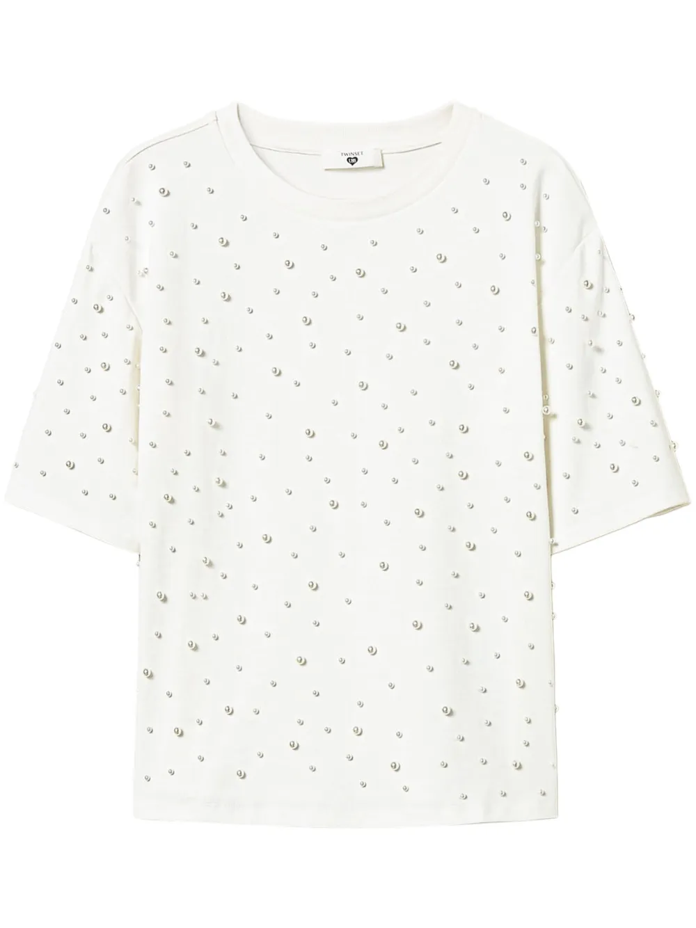 TWINSET T-shirt met pareldetail Wit