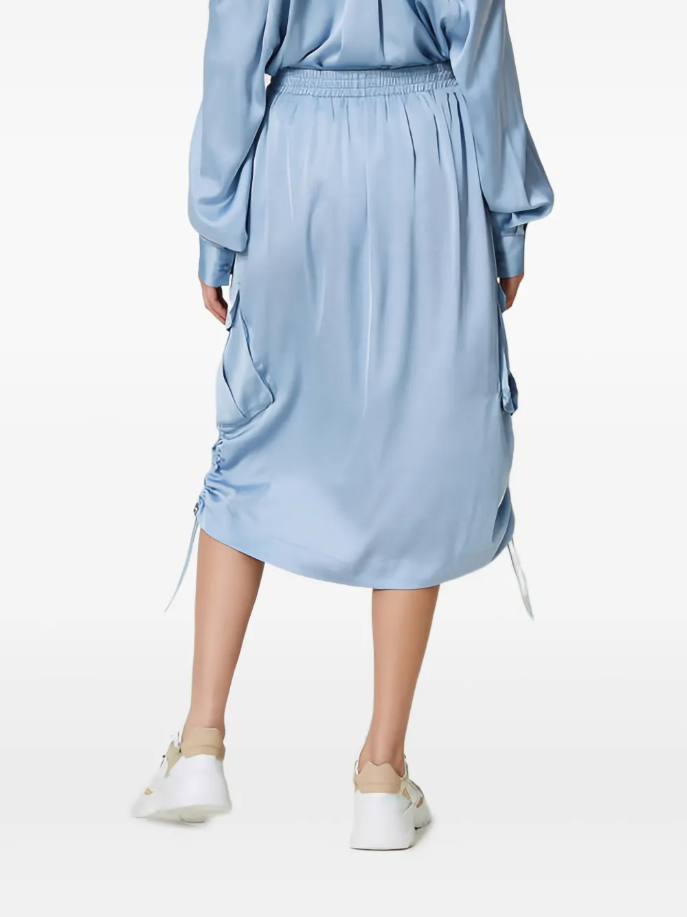 TWINSET Midi-rok met trekkoord aan de zijkanten Blauw