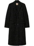 TWINSET check pattern bouclé coat - Black