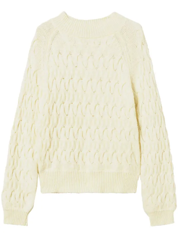TWINSET cable-knit Turtleneck Jumper Yellow FARFETCH IN