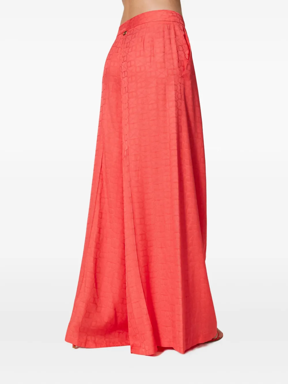 TWINSET Palazzo broek met T-jacquard Roze