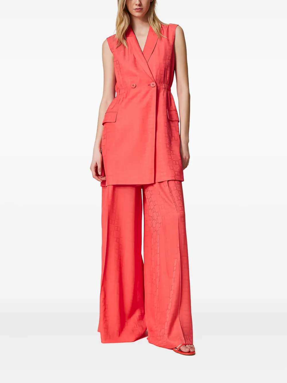 TWINSET Oval T-jacquard palazzo pants - Roze