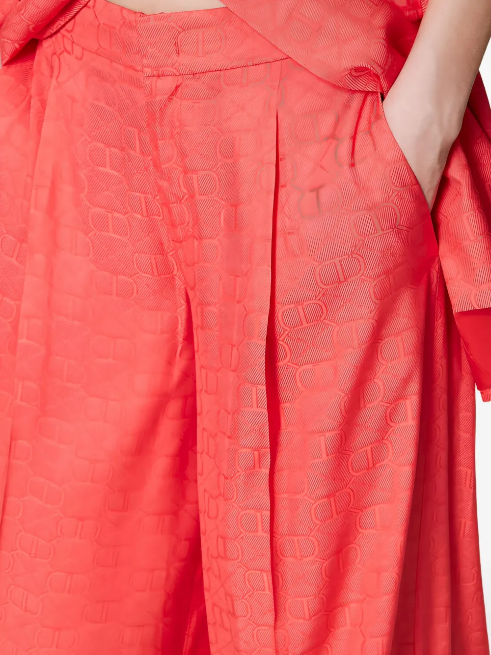 TWINSET Palazzo broek met T-jacquard Roze