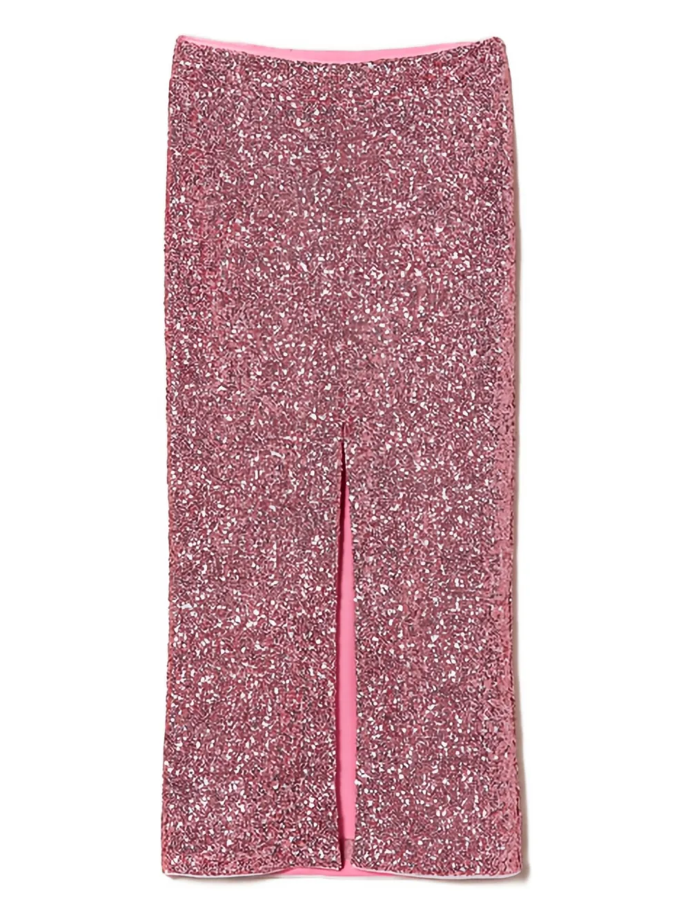 Twinset Sequin-embellished Split Maxi Skirt In Red