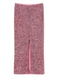 TWINSET sequin-embellished split maxi skirt - Red