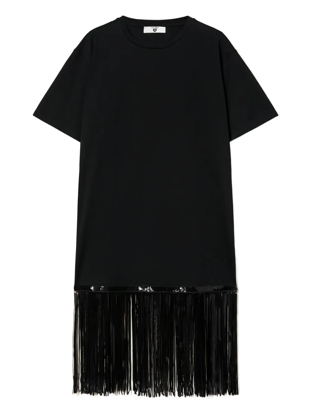 TWINSET sequin-fringe T-shirt | Black | Image 1