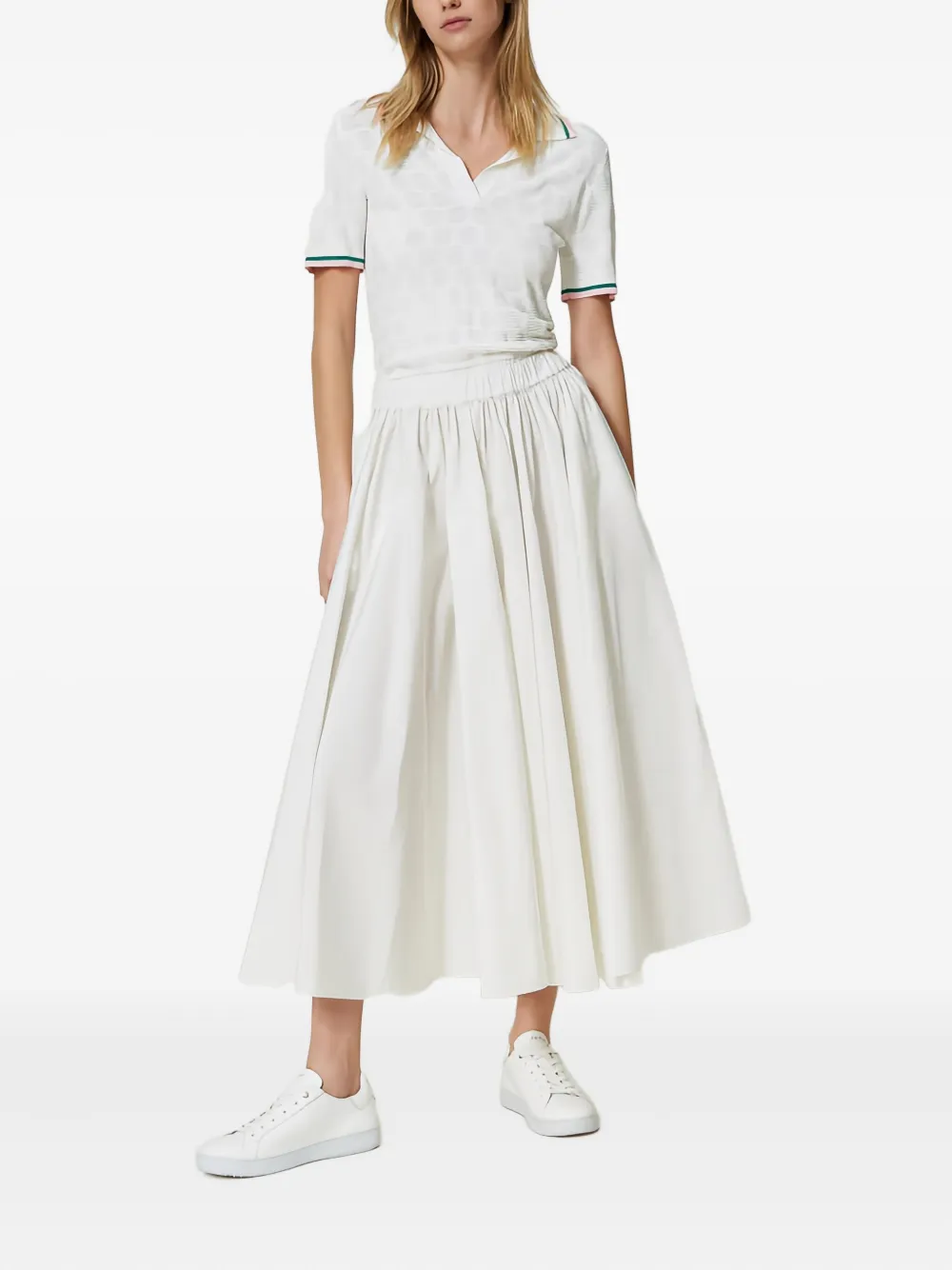 TWINSET Poloshirt met geometrisch patroon - Wit